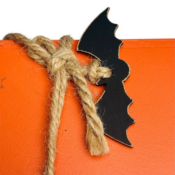 Halloween Faux Book Stack Decorative Wooden Block Books Country Art Holiday - Picture 4 of 8